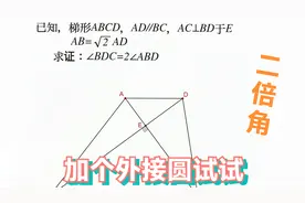 初中数学，二倍角的第二种证明办法，外接圆构造相似三角形视频封面