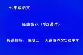 初中初一语文七年级下册-p16-14 驿路梨花（第2课）视频封面