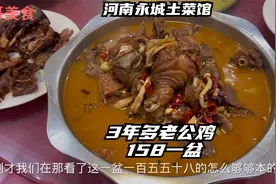 河南永城土菜馆，三年公鸡158一盆特色香菜炒肉丝，高低要喝两杯视频封面