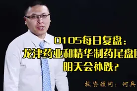 0105每日复盘：龙津药业和精华制药尾盘回封，明天会补跌？视频封面
