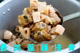 莲藕炖排骨教你正确炖法，莲藕粉烂排骨入味鲜香，全程干货无保留视频封面