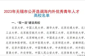 2023年无锡市选调海内外优秀青年人才对应的高校名单视频封面