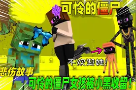 我的世界：悲伤故事，可怜的僵尸被小黑收留！视频封面