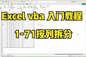 excel vba入门教程，excel按列拆分，vba快速订单拆分视频封面