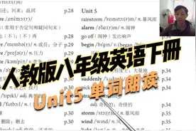 每天坚持跟棒棒老师朗读人教版八年级英语下册第五单元英语单词视频封面