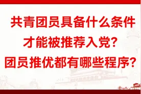 共青团员具备什么条件才能被推荐入党？团员推优都有哪些程序？视频封面