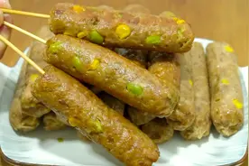 孩子爱吃香肠，没有肠衣也能在家做，不用腌制，配方精确到1克视频封面