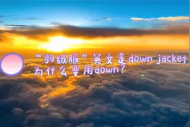 “羽绒服”英文是down jacket，为什么要用down？视频封面
