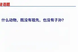 猜谜语，什么动物既没有祖先也没有子孙，大家认同老师的谜底吗