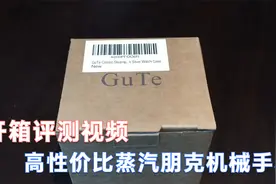 17美元：固特经典蒸汽朋克机械自动黑银骷髅手表开箱视频封面