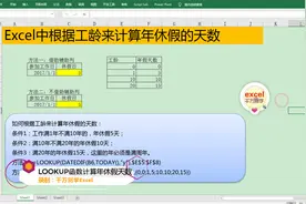 Excel中通过LOOKUP函数计算年休假天数，简单到没朋友！视频封面