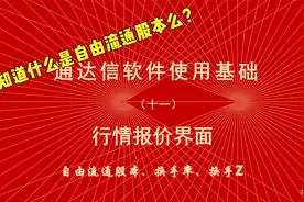炒股软件通达信使用教程（十一）自由流通股本，换手率，换手Z视频封面