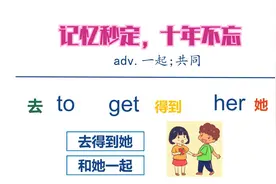 英语单词 together 咋记？它意为共同，就记和这个女孩一起做事情