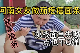 河南女友做茄疙瘩面条，挑战面鱼失败，做顿面条安慰一下自己！视频封面