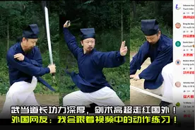 武当道长的高超剑术走红国外 外国网友：我会跟着视频动作练习！视频封面