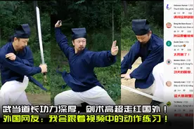 武当道长的高超剑术走红国外 外国网友：我会跟着视频动作练习！视频封面