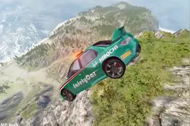 BeamNG：汽车从绝美的山顶高速疯狂跌撞滚下，舒服视觉体验！视频封面