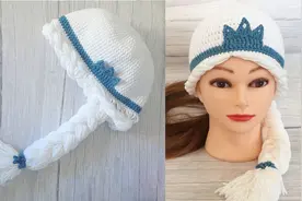钩针冰雪女王帽子可爱女孩长辫子帽子视频封面