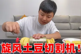 用废弃的罐头瓶做了个旋风土豆切割机，以后吃土豆都不用买了？视频封面