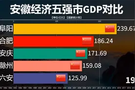安徽省历年经济五强市GDP对比，合肥近20年增长超百倍，刷新奇迹视频封面