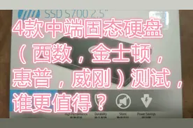 4款中端固态硬盘（西数，金士顿，惠普，威刚）测试，谁更值得？视频封面