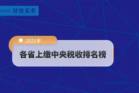2021年度各省上缴中央税收排名榜