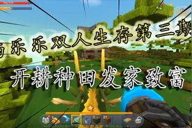 迷你世界：与乐乐的双人生存第三期，开耕种田发家致富视频封面