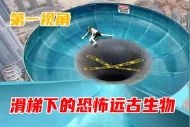 假如滑梯下方有恐怖的远古生物？第一视角去极限挑战！视频封面