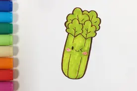 儿歌多多蔬菜简笔画 芹菜 可爱的手绘画 和宝宝来认知蔬菜视频封面