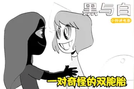 一对奇怪的双胞胎，一黑一白好怪异，寓意动画《黑与白》视频封面