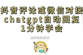 抖音评论或微信对接chatgpt自动回复1分钟学会视频封面