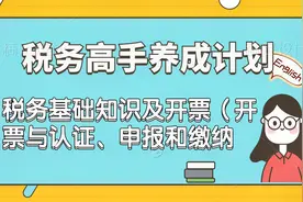 税务高手养成计划：税务基础知识及开票（开票与认证、申报和缴纳视频封面