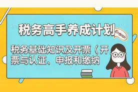 税务高手养成计划：税务基础知识及开票（开票与认证、申报和缴纳视频封面
