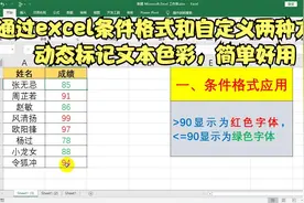 通过excel条件格式和自定义两种方法动态标记文本色彩，简单好用视频封面
