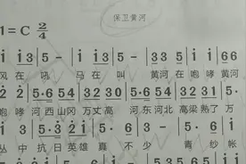 歌曲《保卫黄河》，简谱教唱视频封面