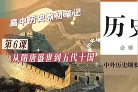 原创教材笔记：中外历史纲要上 第6课 从隋唐盛世到五代十国视频封面