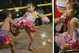 泰国儿童拳击比赛，女孩全程输出，小男孩也不甘示弱！视频封面