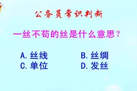 公务员常识判断，一丝不苟的丝是什么意思？长见识啦视频封面