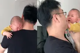 五个月的宝宝一个多月未见爸爸，哽咽摸脸反复确认，认出后大哭视频封面
