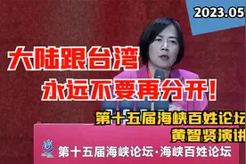 大陆跟台湾永远不要再分开！ 第十五届海峡百姓论坛 黄智贤演讲视频封面