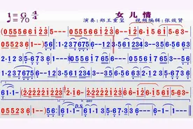 二胡演奏《女儿情》的同步动态彩色简谱视频封面