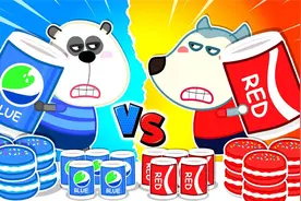 沃夫学习颜色趣事，红色VS蓝色挑战，谁会是获胜者呢视频封面