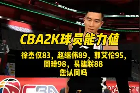 CBA球员能力值，徐杰83，吴前90，艾伦95居第二，第一出乎人意料视频封面