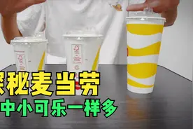 探秘：麦当劳大杯中杯小杯可乐一样多，这是真的吗？视频封面