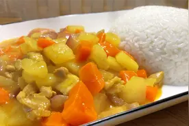 咖喱土豆鸡肉饭，做法真是太简单了，学会再也不去花那冤枉钱了视频封面