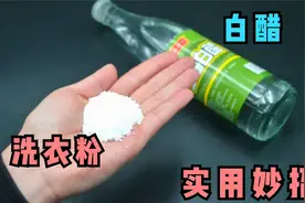 洗衣粉倒进白醋，别提多厉害了，解决家里不少烦恼事，看完涨知识视频封面
