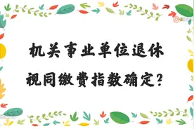 机关事业单位人员退休，视同缴费指数如何确定？和企业一样吗？视频封面