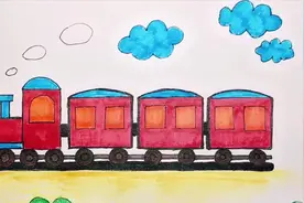 儿童早教美术创意简笔画，简笔画火车视频封面