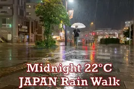 雨夜第一视角漫步在日本街道上视频封面