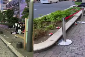 这才是真实的日本东京街头景象，道路旁都是垃圾，网友纷纷热议！视频封面